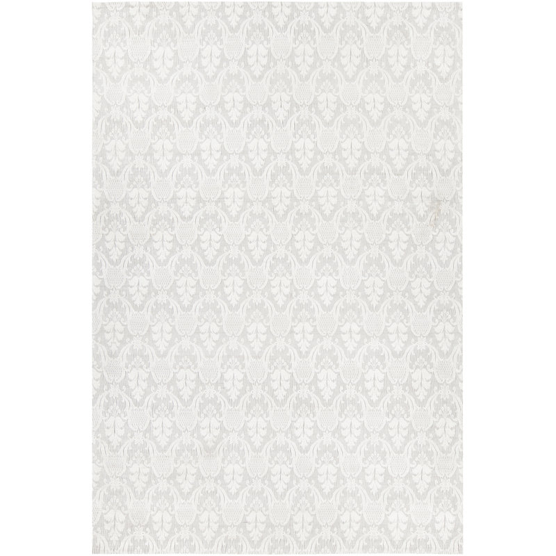 Tapis de la surface ivoire en laine à motifs Vaishali, 5 pi x 7 pi 6 po