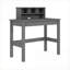 Bureau d'écriture avec huche | Plateau de table spacieux | Gris | Pin et bois aggloméré
