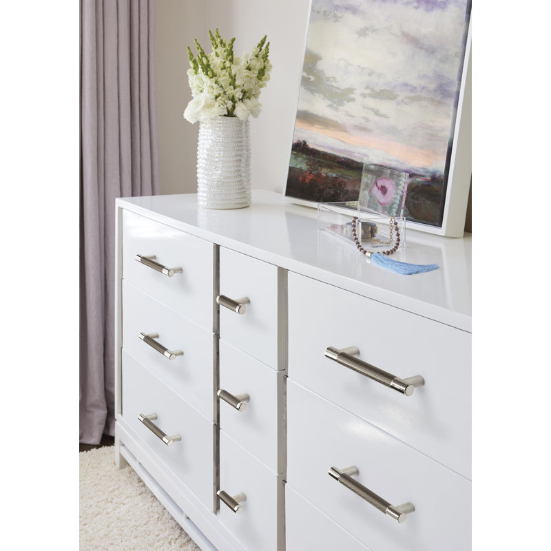 Polished Nickel and Gunmetal T-Handle Cabinet Knob