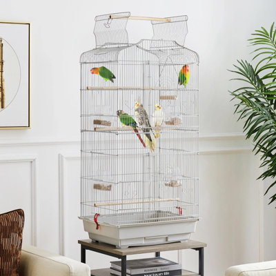 41 H Open Top Metal Bird Cage Parakeet Cage