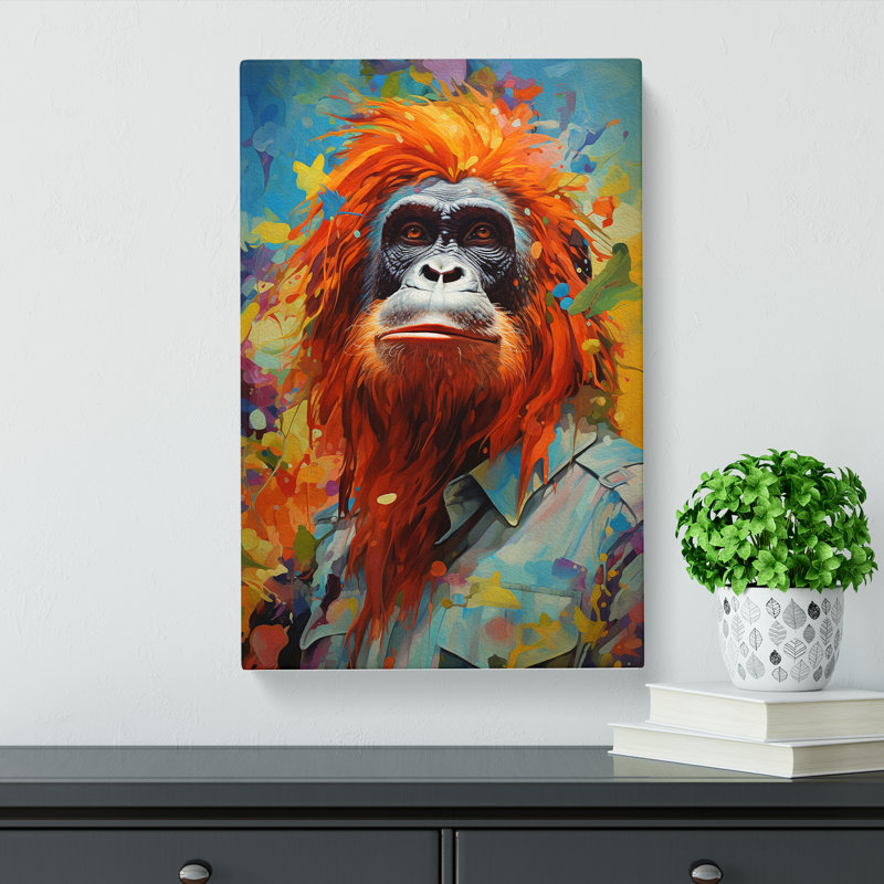 Orangutan Dadaism - Wrapped Canvas, 50cm H x 35cm W x 3cm D
