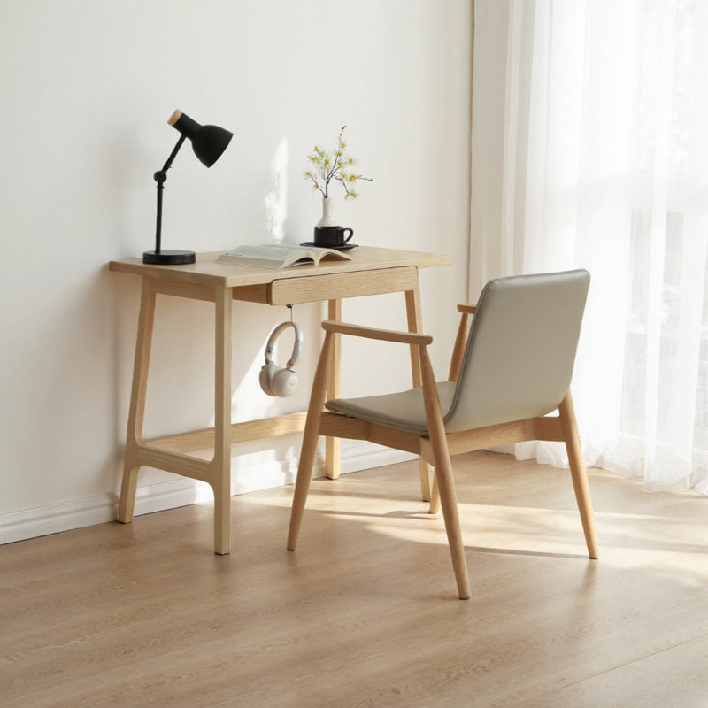 White poplar log desk, 30.31" H x 35.43" W x 21.65"  D