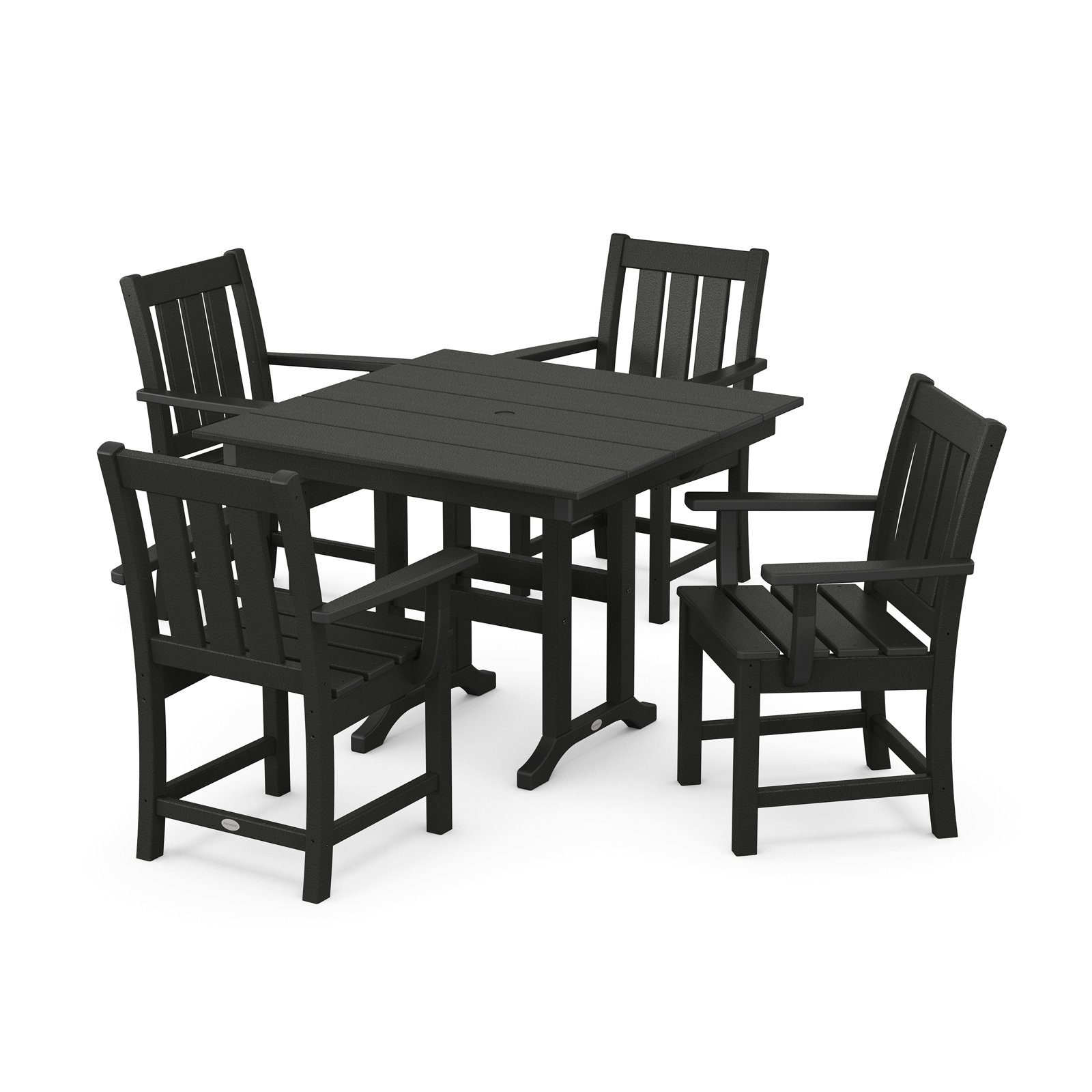 POLYWOOD® Oxford 38" Patio Dining Set, Black
