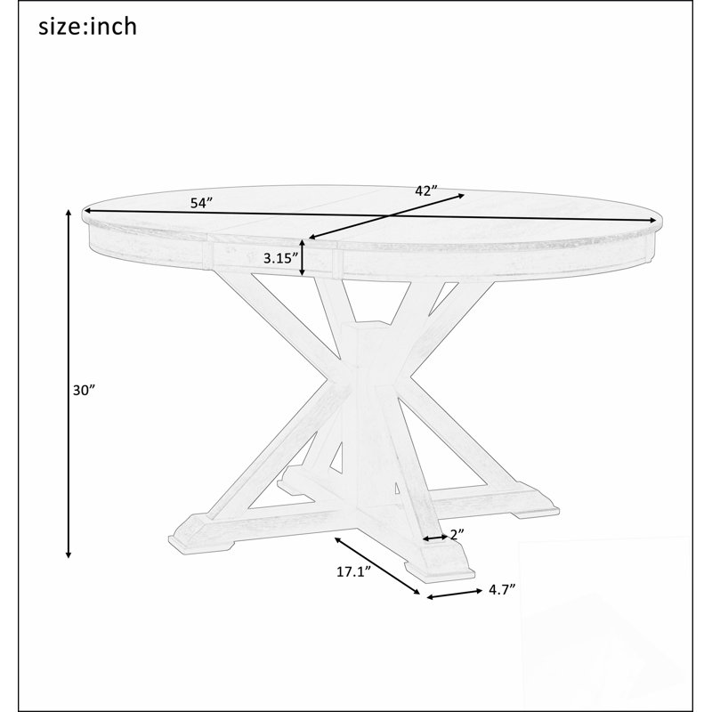 Table de salle à manger extensible fonctionnelle avec rallonge pour la salle à manger et le salon, Bois naturel délavé