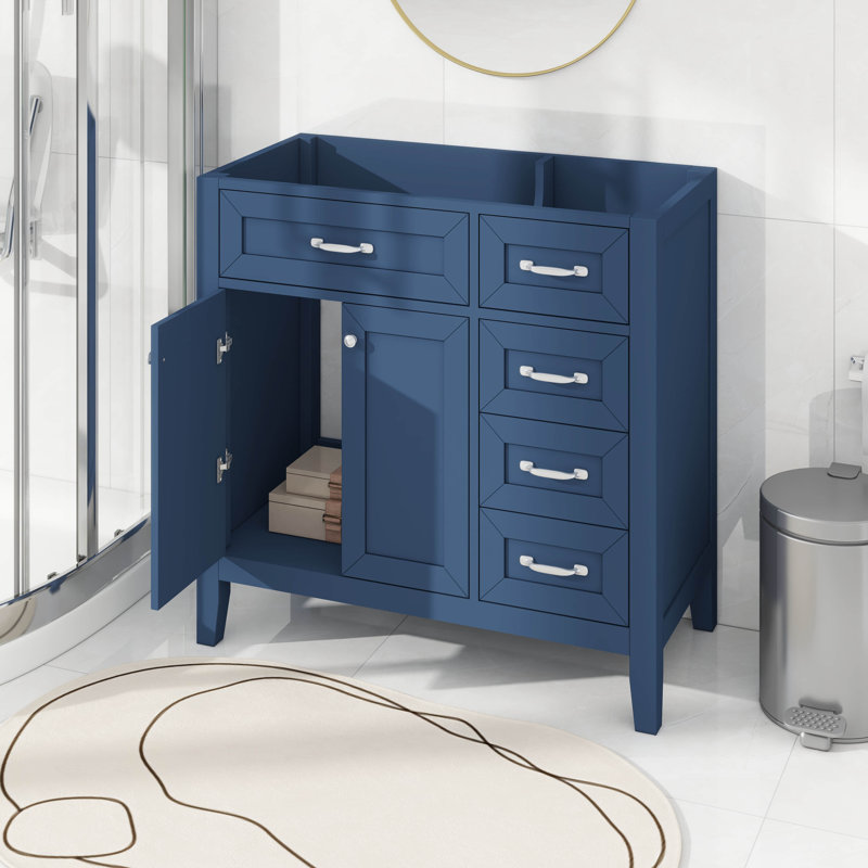Meuble-lavabo 36 po avec tiroirs 36 po, Bleu