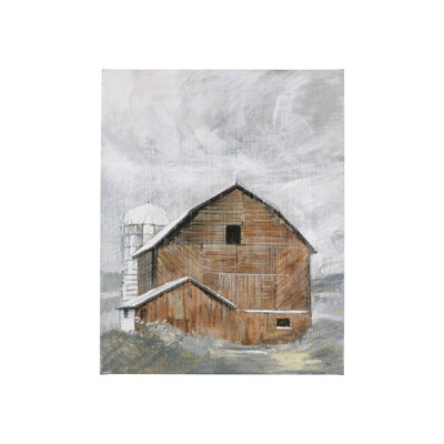 «Old Barn I», une toile texturée embellie à la main