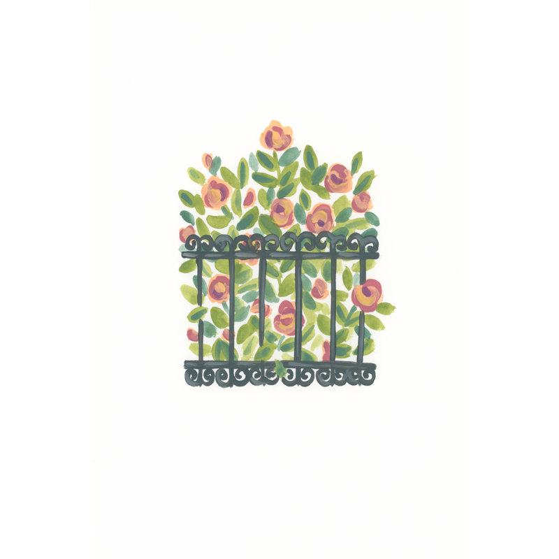 Wrought Iron Garden IV - Wrapped Canvas Print, 46cm H x 30cm W x 3.8cm D
