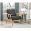 Finition naturelle et dossier en bois d'hévéa massif recouvert de tissu d'ameublement gris foncé Modern Home Furniture