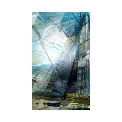 «A Day in Manhattan Vert» par Scott J. Menaul - Reproduction d'art graphique sans cadre sur métal