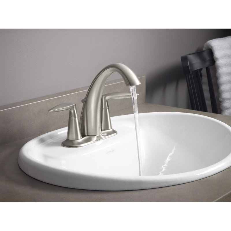 Kohler Alteo® Centerset 4" Bathroom Faucet with Pop-Up Drain Assembly, 2-Handle Bathroom Sink Faucet, 1.2 gpm