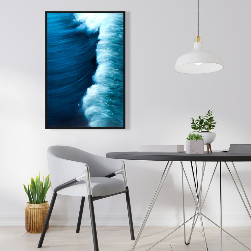 Vague - Toile encadrée pour décoration intérieure, H 37,25 po x l 25,25 po