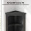Armoire de coin haute de 176 cm (69,4 po) de style champêtre avec étagères réglables-1882392665