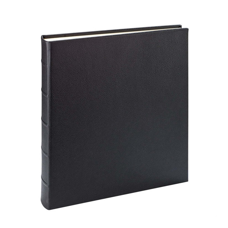 Leather Bound Album, Black, 13.13" H x 13" W
