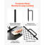 Barbecue pivotant robuste pour feu de camp, grille de barbecue portative de 24 po et plaque chauffante, filet de barbecue en acier robuste, équipement de foyer réglable au-dessus de la cheminée à 360 °, pour la cuisson extérieure à flamme nue, noir