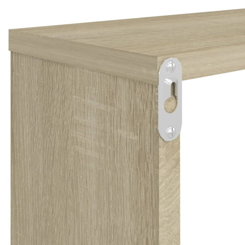 Glennora 2 Piece Cube Shelf, Oak, 26.5cm H x 80cm W x 15cm D
