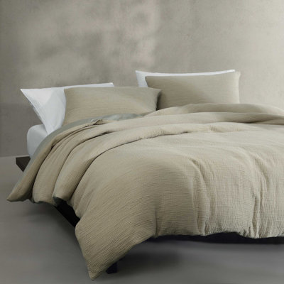 Calvin Klein Washed Texture Solid Cotton Duvet Cover Set