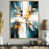 Toile avec cadre flottant or