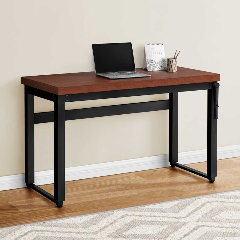 Bureau d'ordinateur, bureau personnel, debout, réglable, travail, ordinateur portable, métal, stratifié, Cerise / noir