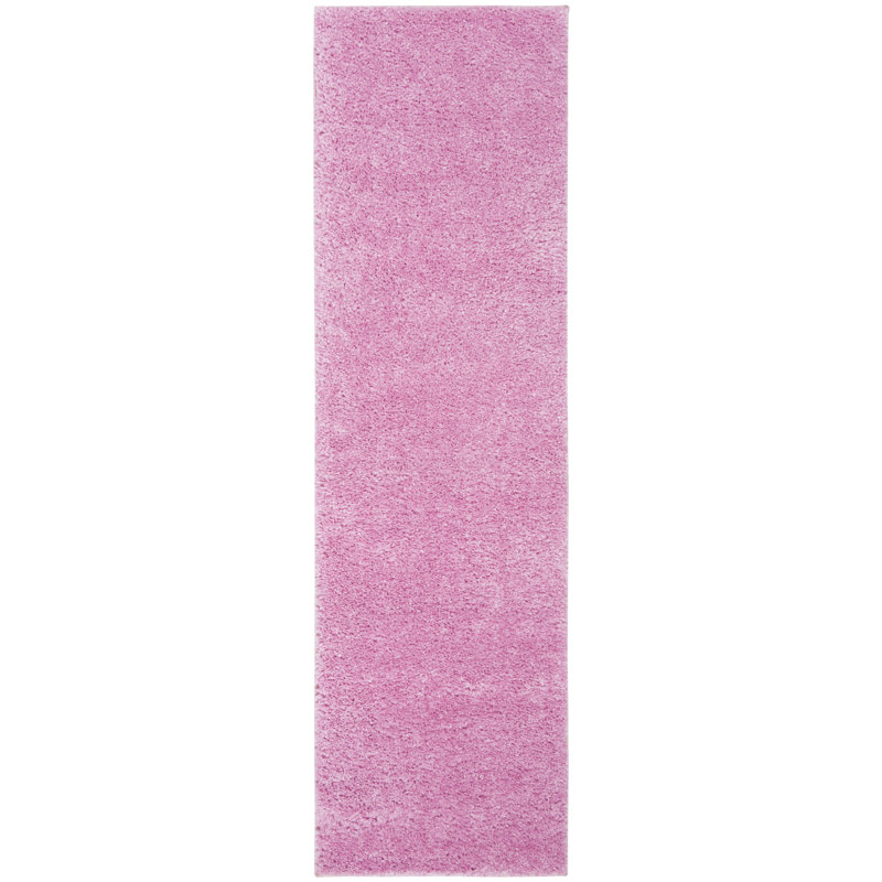 Brittney Performance solid color shag rug, Tapis de couloir 2 pi 3 po x 6 pi, Pink