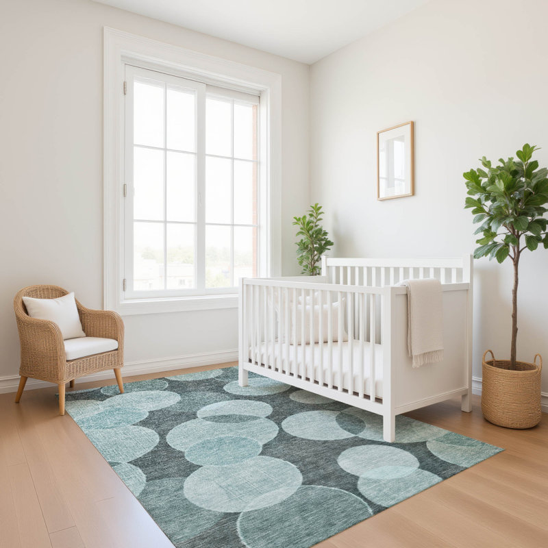 Premium Machine Washable Lubbers AMF1751 Geometric Rug, Rectangle 8' x 10'