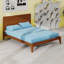 Lit plateforme en bois de bambou de style Mid-Century avec support en lattes de bois-471217787-471217729