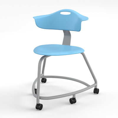Chaise 360 avec dossier, roulettes souples