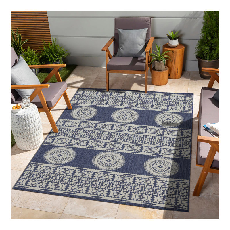 Sunshine GC_HAR2022 Blue Indoor/Outdoor Area Rug, Runner 2'7" x 7'3"