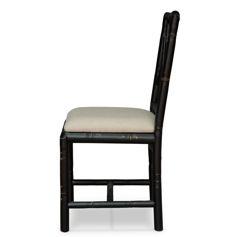 Brighton Fabric Cross Back Side Chair in Beige, Black