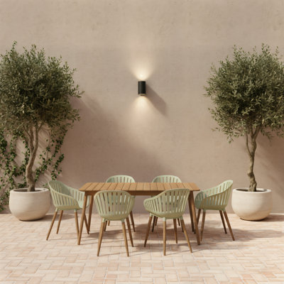 Dugas 7Pc Outdoor Patio FSC Wood Dining Set