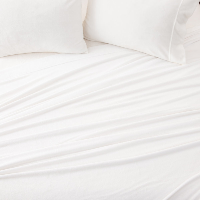Ultra Soft Micro Plush Velvet Solid Sheet Sets, King, Winter White