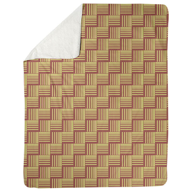Couverture polaire à rayures classic basketweave, l 50 po x L 60 po, Rouge / Jaune