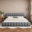 Lit plateforme tapissier avec coutures et soutien solide-1526962367