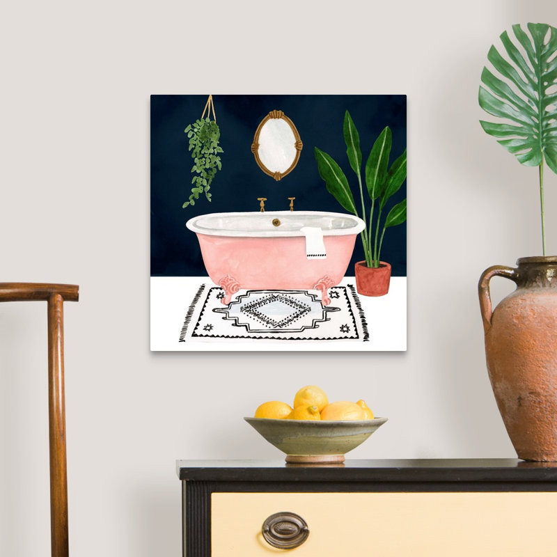 Boho Bath II - reproduction d'art sur toile, Toile tendue, H 20 po x l 20 po x P 1,25 po