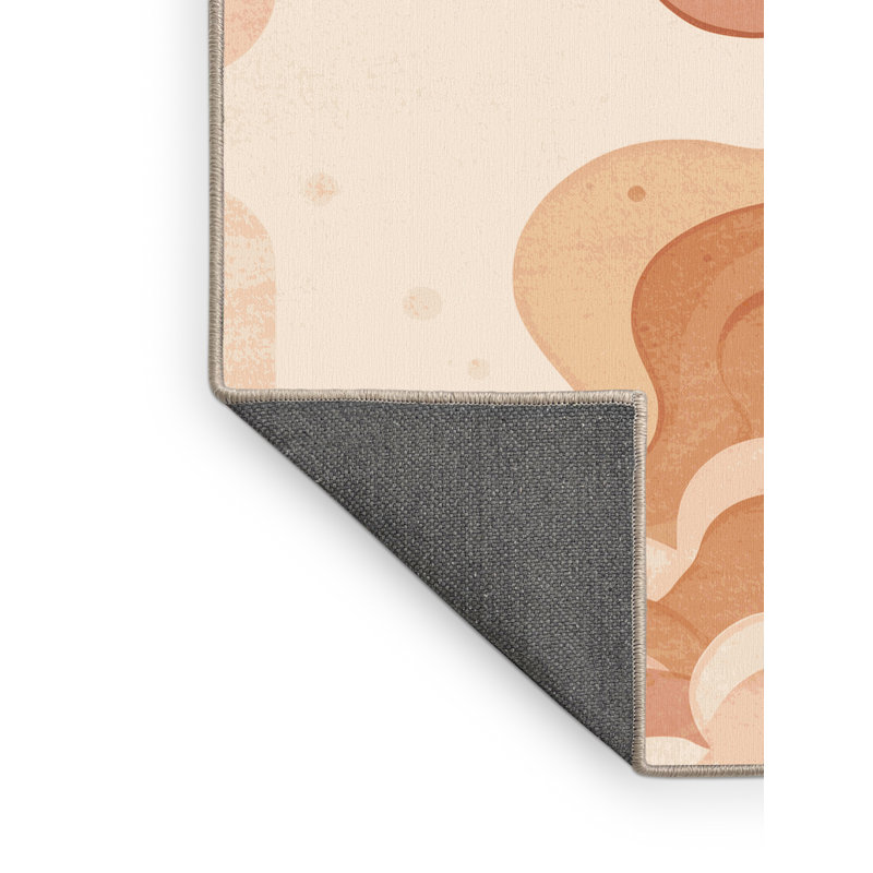 Tapis moelleux moelleux et moelleux en coton beige moderne, 5 x 7