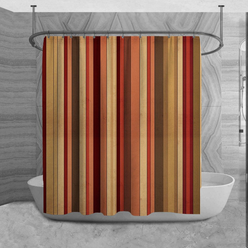 Rideau de douche Keshni, H 93 po x l 70 po, Brun/rouge
