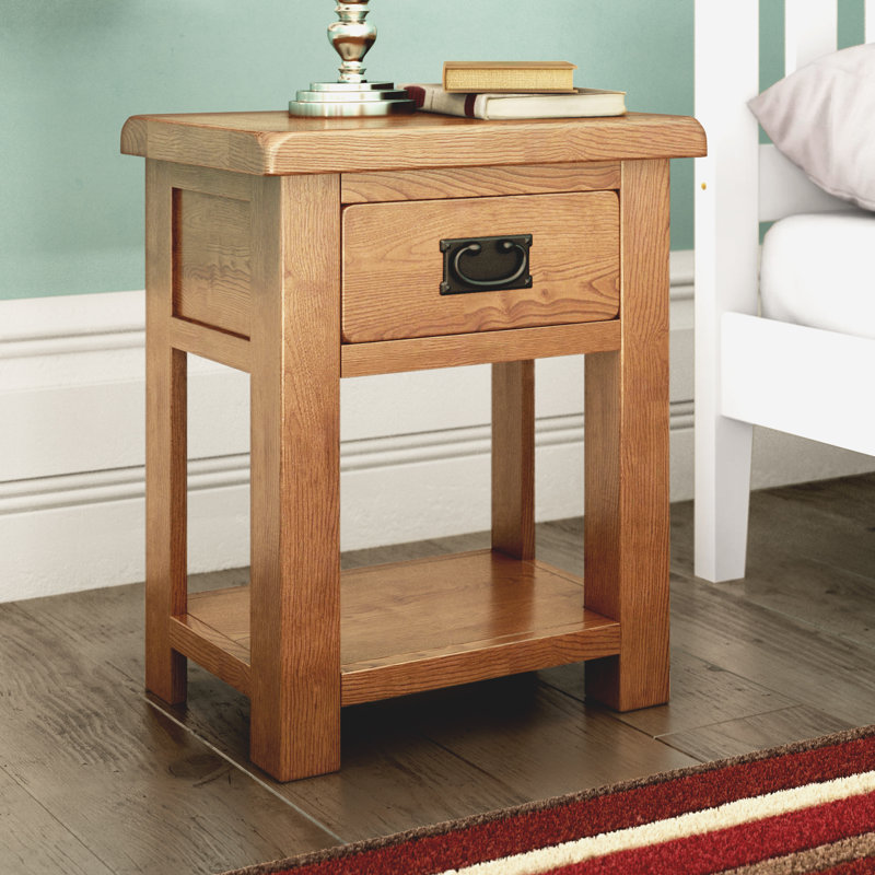 50cm W Solid Wood Bedside Table