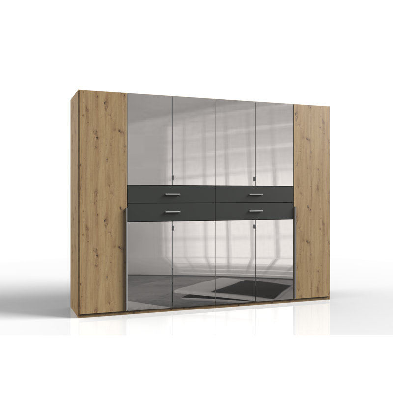 Amandus Hinge-Door Wardrobe, Artisan oak/graphite