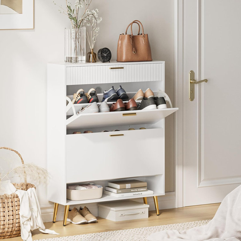 12 Pair Flip Down Shoe Storage