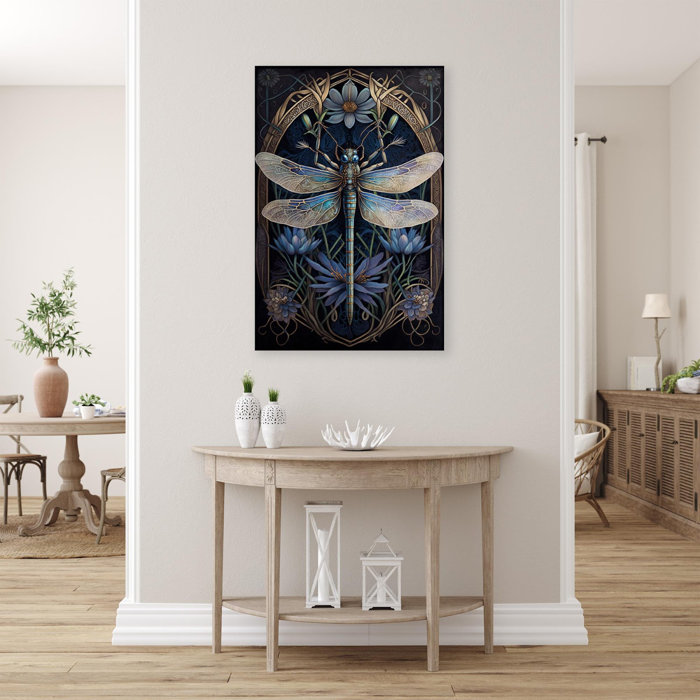 August Grove® Irises And Dragonfly On Canvas Print | Wayfair