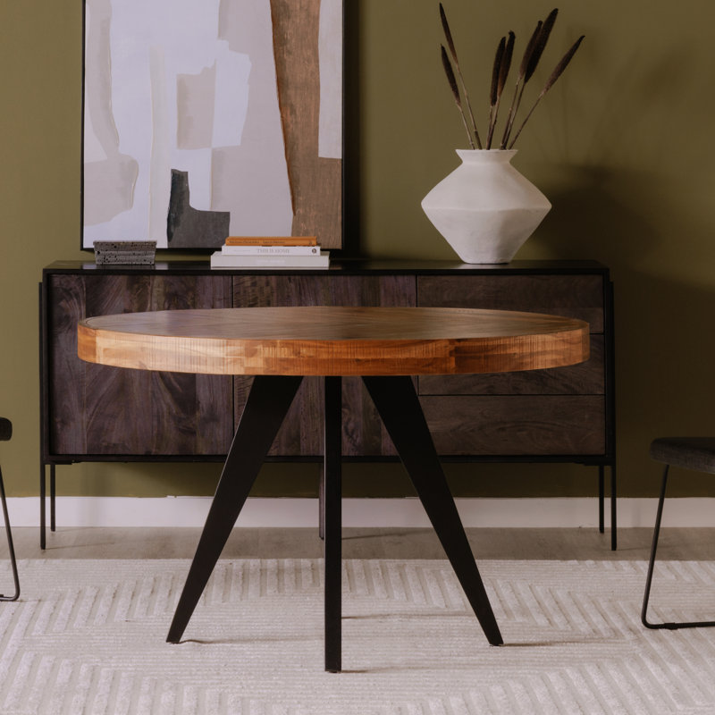 Carlo Round Dining Table, Brown, 30" H x 48" W x 48" D