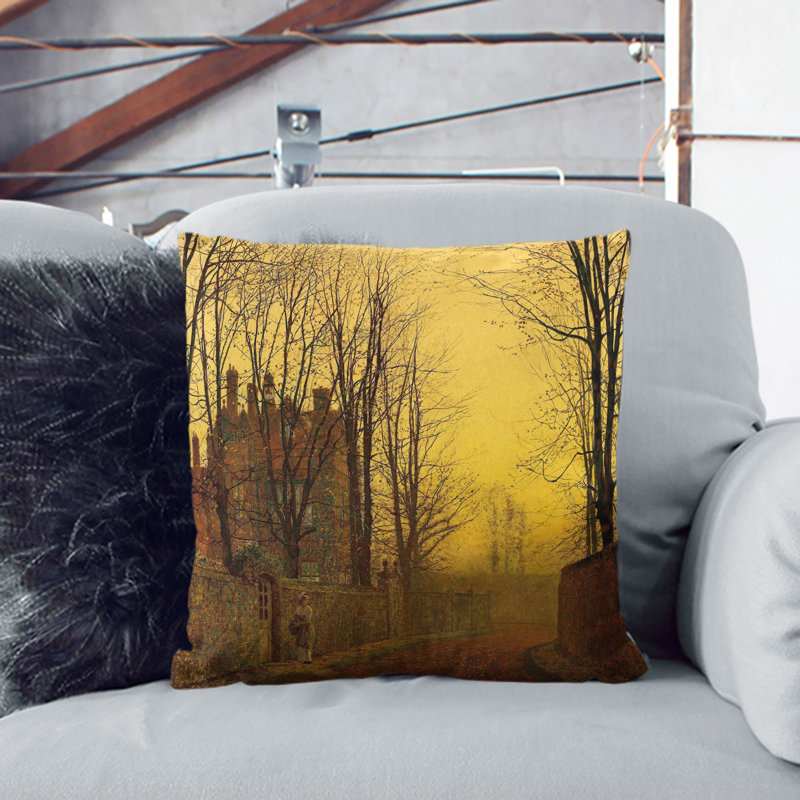 An Autumn Lane Scatter Cushion, 55cm H x 55cm W x 20cm D, Stone