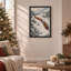 " Red Steam Train Winding Through Snowy Pine Forest Christmas "-1009871670