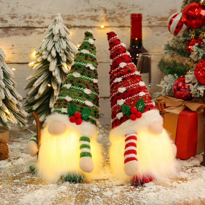 2 pièces décorations de Noël gnomes de Noël illuminées