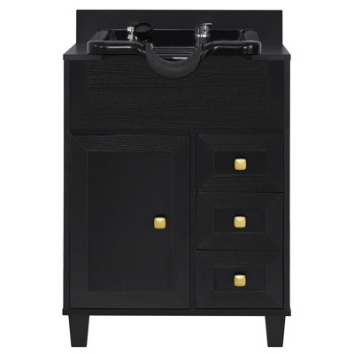 Utility Sink with Backwash Shampoo bowl and Storage Drawers