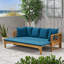 Canapé d'extérieur extensible 3 places en bois d'acacia, canapé rembourré, méridienne, méridienne spacieuse et méridienne de patio-328967618