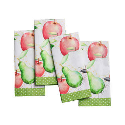Serviette de table Maison d'Hermine Pommes et Poires 100 % coton - 45,7 cm x 45,7 cm