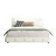 Structure de lit très grand avec tête de lit capitonnée et conception de coussin ultra doux, lit plateforme en chenille, solide et stable, silencieux, beige-740923009-740923012