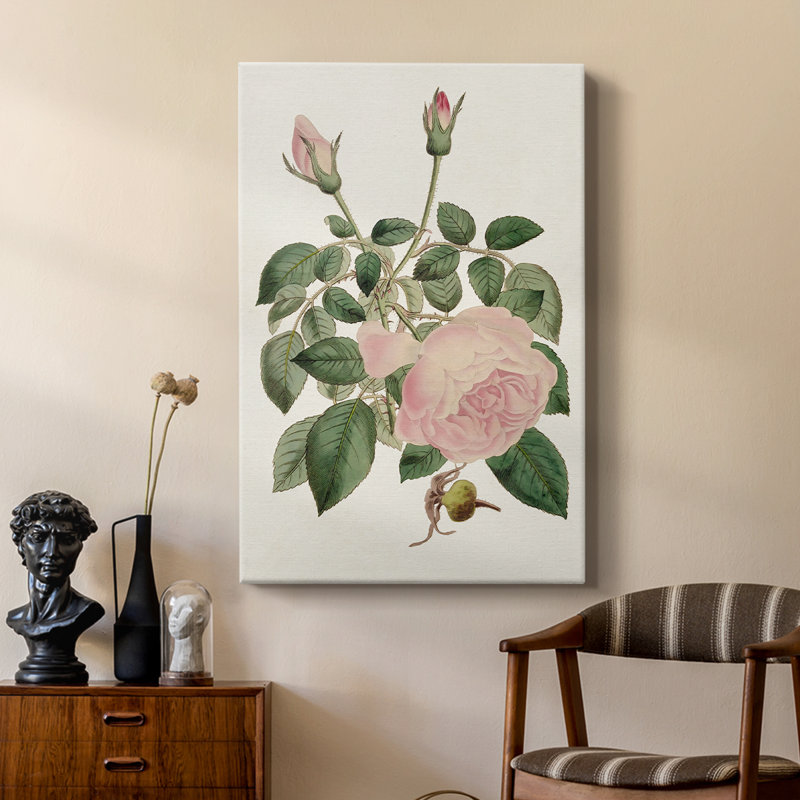 Mélange floral rose II - galerie Cavas sur mesure, H 12 po x l 8 po