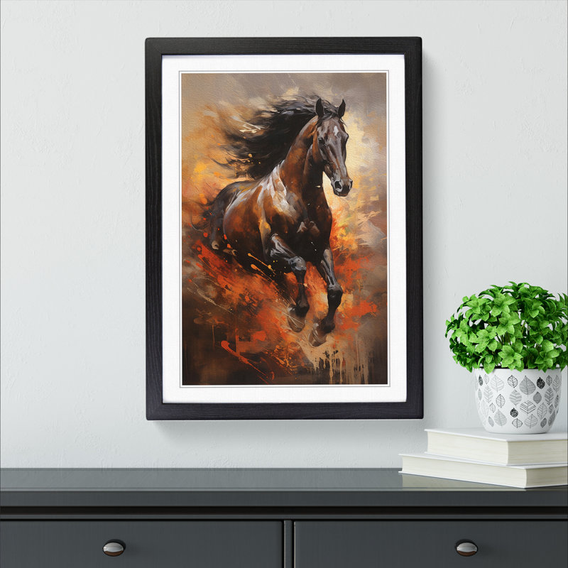 Horse Action Painting - Framed Print