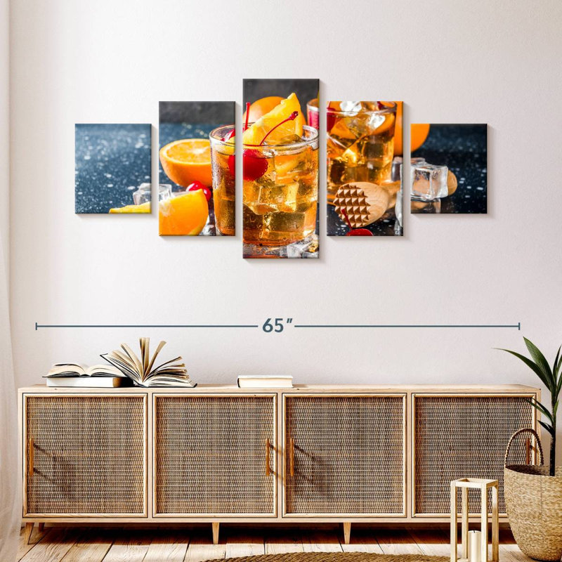 Orange Cherry Whiskey, 24" H x 55" W